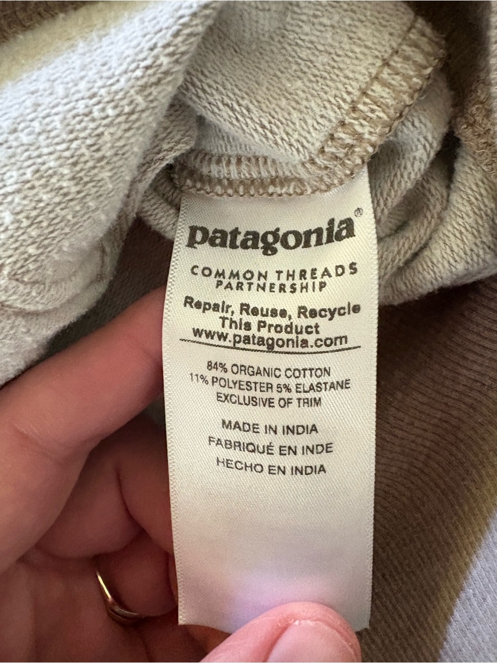 Patagonia Women’s Hooded Pullover Sweatshirt - Light Taupe - Picture 3 of 4